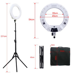 Yidoblo Warm & Cold Light LX-480SII 48W Ring Light Kit LED Ring Lamp SMD LEDS Video Light Lamp Makeup Lighting + Stand (2M)+ Bag