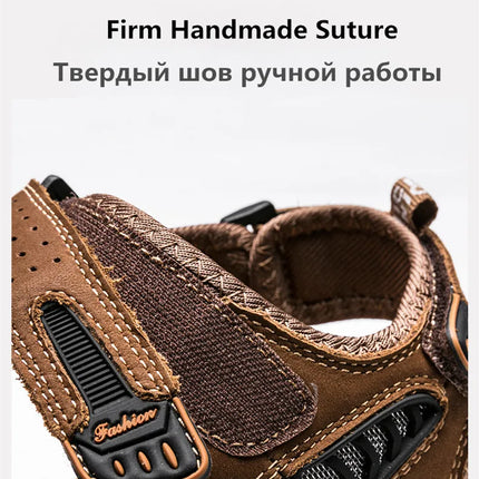 Brand Classic Mens Sandals Summer Genuine Leather Sandals Men Outdoor Casual Lightweight Sandal Fashion Men Sneakers Size 38-46