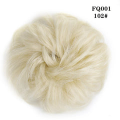 LUPU Synthetic Hair Bun Messy Scrunchies With Elastic Band Natural Fake Hair Tie Pieces Ponytail Colored Black Purple Pink Green