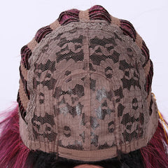 Wholesale Dark Hair Root Short pink Layered Gradient Synthetic Hair Wig Straight Hair Without Bangs Bangs Natural Appearance 539