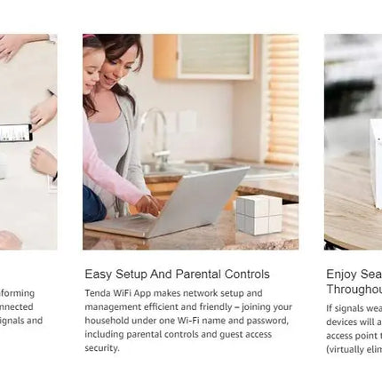 Tenda MW6 Mesh Wireless Gigabit Router 11AC Dual-Band 2.4G/5.0GHz Whole Home Wifi Coverage System Long Range Bridge Repeater