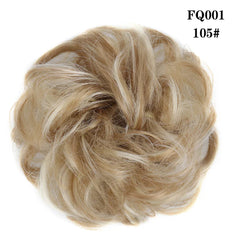 LUPU Synthetic Hair Bun Messy Scrunchies With Elastic Band Natural Fake Hair Tie Pieces Ponytail Colored Black Purple Pink Green