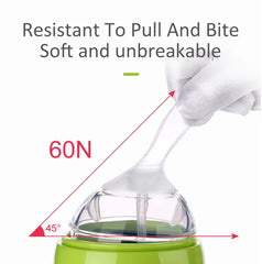 BPA Free Wide-Mouth Silicone Baby Feeding Bottle Small Size Hands-Free Popular Design with Holder for Convenient Milk Feeding