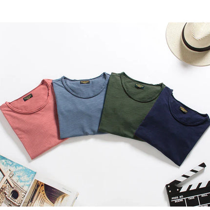 100% Cotton Men T-shirt Casual Soft Fitness Summer Thin T-shirts Men's Home Clothes O-Neck Short Sleeve Soild T Shirt for Men