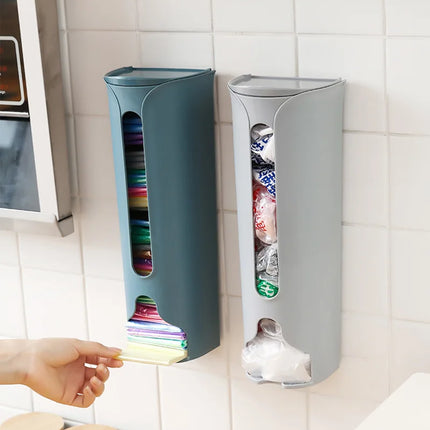 Kitchen Plastic Bag Holder Organizer Wall Hanging Garbage Bag Storage Box Bathroom Trash Bag Bucket Dispenser Kitchen Accessory