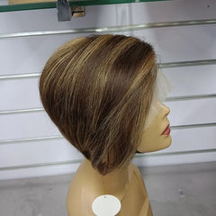 8 Inch 13*4 Pixie Short Straight Remy Hair Wig French Lace Base Material Transparent Lace Front Human Hair Frontal Extension