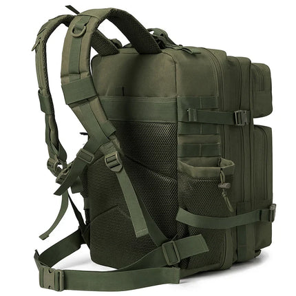 QT&QY 50L Tactical Backpack survival Bag Hunting MOLLE Backpack GYM For Men EDC Outdoor Hiking Rucksack Witch Bottle Holder