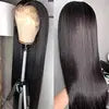 30 Inch 13x4 Pre-Plucked Brazilian Human Hair Wig Straight Transparent Lace Front Bleached Knots Long Length for Black Women