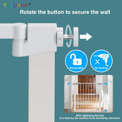 Auto Close Dog Gate for the House Easy Install Pressure Mounted Safety Pet Gates for Doorways