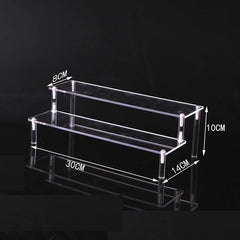 Acrylic Riser Display Stand Perfume Organizer Shelves for Amiibo Funko Figures Toys Cupcake Desserts Collection Cosmetic Jewelry