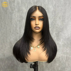 250% High Density 5X5 HD Lace Wig Frontal 16-20 Inch Virgin Human Hair Short Bob Wig Straight and Deep Wave Styles