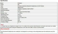 A6 Small Bluetooth Headphones Wrap Around Head Comfortable Wireless Headphones Foldable Bluetooth Headsets with Microphone Purse