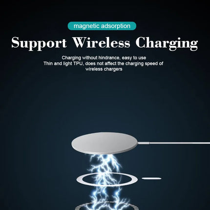 Hard Crystal Original Magnectic Case For iPhone 13 12 11 14 15 16Pro Max XSMAX XR SE 7 8Plus For Magsafe Wireless Charging Cover