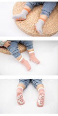3 Pairs/lot Children's Socks Solid Striped Spring Boy Rubber Anti Slip Newborn Baby Floor Socks Cotton Infant Socks For Girls