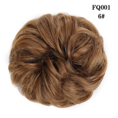 LUPU Synthetic Hair Bun Messy Scrunchies With Elastic Band Natural Fake Hair Tie Pieces Ponytail Colored Black Purple Pink Green
