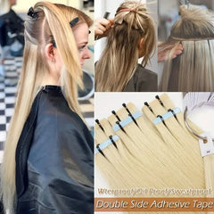 18P613#  Tape Ins Extensions Raw Hair 50g Russian Virgin Remy 100% Human Hair Extensions Wholesaler Price Tape Hair Extension