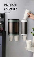 Household Wall-Mounted Automatically Drop Disposable Cup Holders Punch-Free Paper Cups Dust-Proof Drinking Fountain Racks