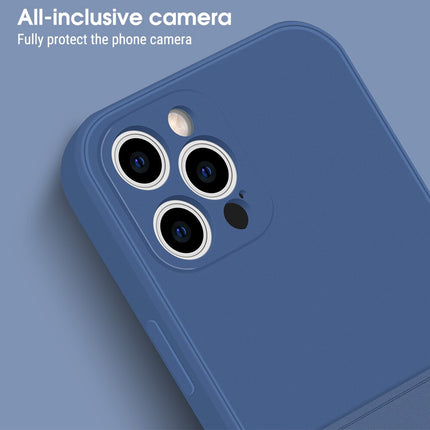 Liquid Silicone PU Leather Black Case With Card Slot - For iPhone X / Xs