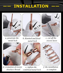 21 Colors No Tie Shoelaces Round Color Metal Lock Elastic Shoelace General For Children And Adults Sneakers Lazy Laces Unisex