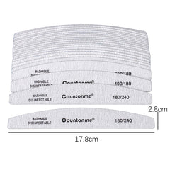 10pcs/Lot Professional Wooden Nail Files 180/240 Buffer 100/180 Grey Boat Wood Sandpaper Block Gel Polisher Sanding Nail Files