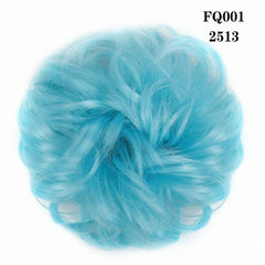 LUPU Synthetic Hair Bun Messy Scrunchies With Elastic Band Natural Fake Hair Tie Pieces Ponytail Colored Black Purple Pink Green