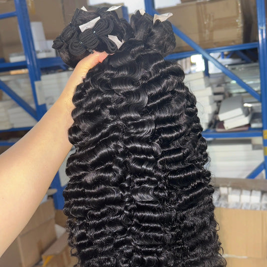 Burmese Curly Double Weft Virgin Human Hair Raw Vietnamese One Donor Raw Burmese Curly Hair Bundles