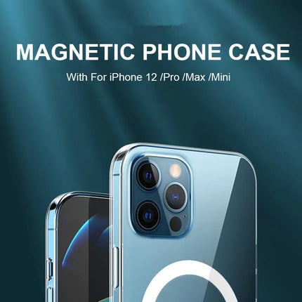 Hard Crystal Original Magnectic Case For iPhone 13 12 11 14 15 16Pro Max XSMAX XR SE 7 8Plus For Magsafe Wireless Charging Cover