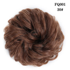 LUPU Synthetic Hair Bun Messy Scrunchies With Elastic Band Natural Fake Hair Tie Pieces Ponytail Colored Black Purple Pink Green