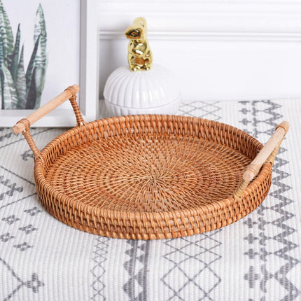 GP23 Braided Sweet Vegetable Fruit Snack Storage Tray Basket, Size: L, Size: L