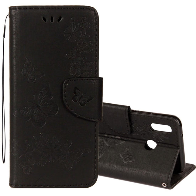 For Huawei  P20 Lite Vintage Embossed Floral Butterfly Pattern Horizontal Flip Leather Case with Card Slot & Holder & Wallet & Lanyard , For P20 Lite