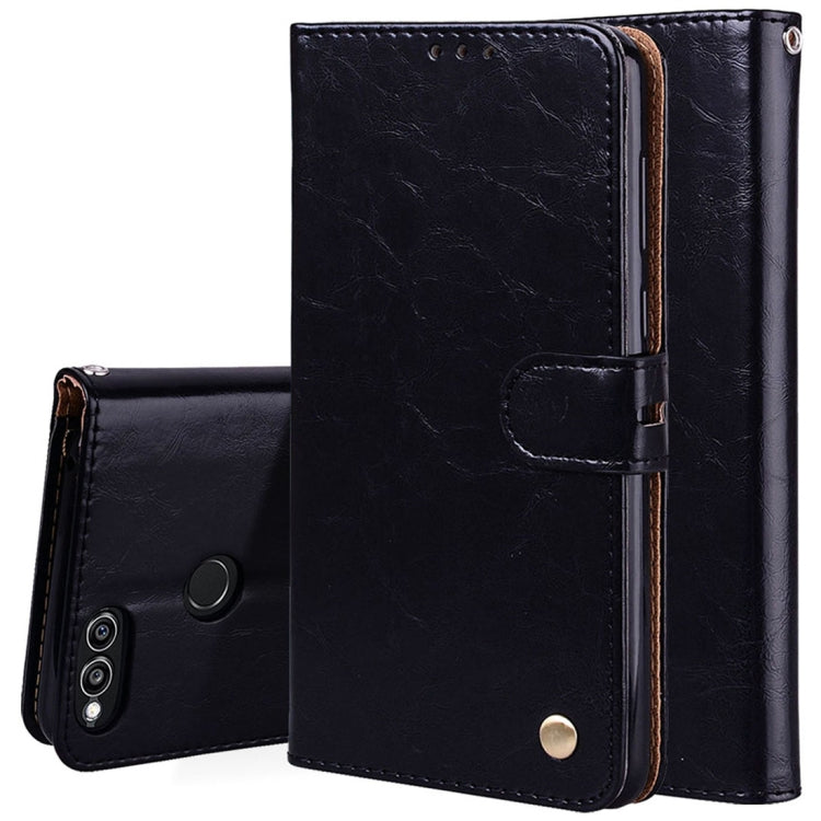 For Huawei Honor Play 7X Business Style Oil Wax Texture Horizontal Flip Leather Case with Holder & Card Slots & Wallet, For Huawei Honor Play 7X