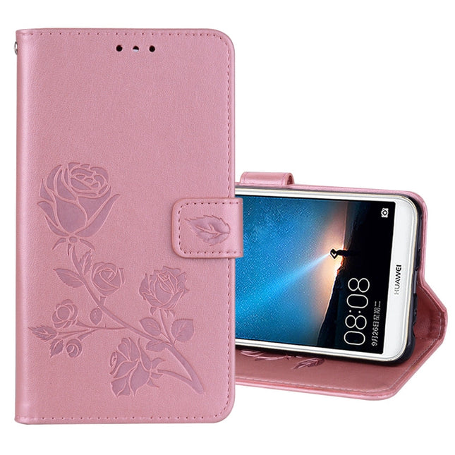For Huawei Mate 10 Lite Rose Embossed Horizontal Flip Environmental PU Leather Case with Holder & Card Slots & Wallet