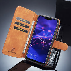 DG.MING Retro Oil Side Horizontal Flip Case for Huawei Mate 20 Lite, with Holder & Card Slots & Wallet, Huawei Mate 20 Lite