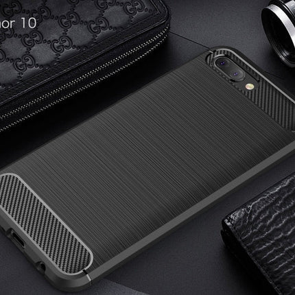 Brushed Texture Carbon Fiber Shockproof TPU Case for Huawei Honor 10