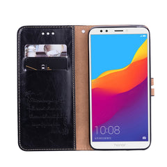 Business Style Oil Wax Texture Horizontal Flip Leather Case for Huawei Honor 7C / Enjoy 8 / Y7 (2018) / Y7 Prime (2018) / Nova 2 Lite, with Holder & Card Slots & Wallet, For Huawei Honor 7C, For Honor 7C / Y7 Prime (2018)