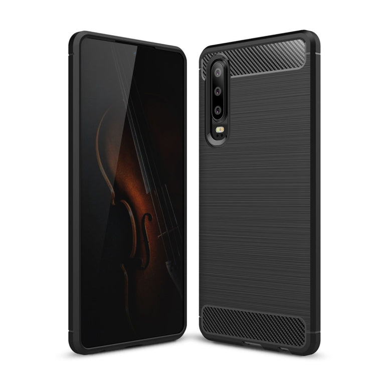 Brushed Texture Carbon Fiber Shockproof TPU Case for Huawei P30, Huawei P30