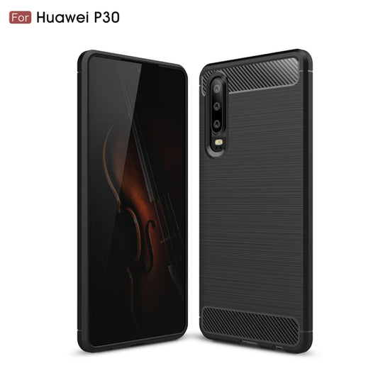 Brushed Texture Carbon Fiber Shockproof TPU Case for Huawei P30, Huawei P30