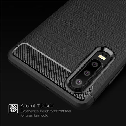 Brushed Texture Carbon Fiber Shockproof TPU Case for Huawei P30