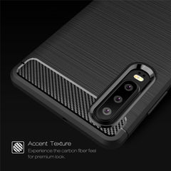 Brushed Texture Carbon Fiber Shockproof TPU Case for Huawei P30, Huawei P30