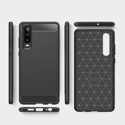 Brushed Texture Carbon Fiber Shockproof TPU Case for Huawei P30