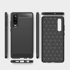 Brushed Texture Carbon Fiber Shockproof TPU Case for Huawei P30, Huawei P30