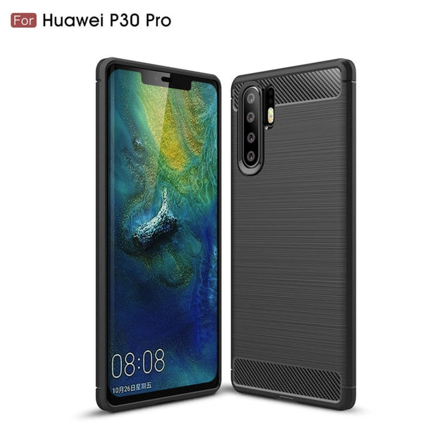Brushed Texture Carbon Fiber Shockproof TPU Case for Huawei P30 Pro