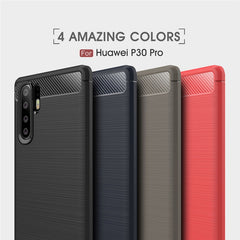 Brushed Texture Carbon Fiber Shockproof TPU Case for Huawei P30 Pro, Huawei P30 Pro