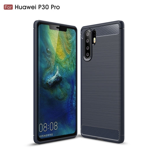 Brushed Texture Carbon Fiber Shockproof TPU Case for Huawei P30 Pro, Huawei P30 Pro