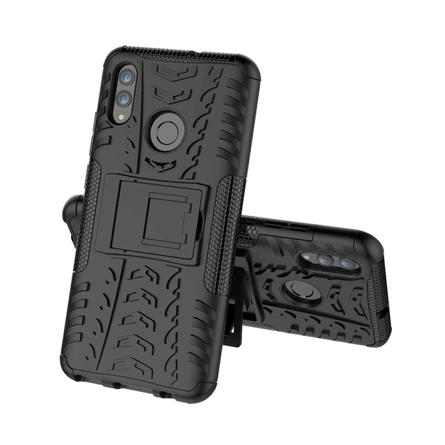 Tire Texture TPU+PC Shockproof Case for Huawei Honor 10 Lite / P Smart (2019), with Holder, For Honor 10 Lite