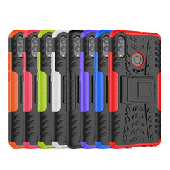 Tire Texture TPU+PC Shockproof Case for Huawei Honor 10 Lite / P Smart (2019), with Holder, For Honor 10 Lite