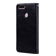 Business Style Oil Wax Texture Horizontal Flip Leather Case for Huawei Honor 7A (with fingerprint hole), with Holder & Card Slots & Wallet, For Huawei Honor 7A