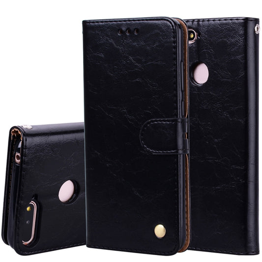 Business Style Oil Wax Texture Horizontal Flip Leather Case for Huawei Honor 7A (with fingerprint hole), with Holder & Card Slots & Wallet, For Huawei Honor 7A