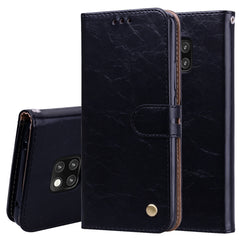 Business Style Oil Wax Texture Horizontal Flip Leather Case for Huawei Mate 20 Pro, with Holder & Card Slots & Wallet, For Huawei Mate 20 Pro