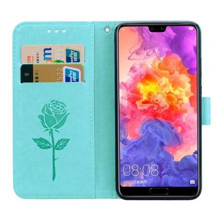 Rose Embossed Horizontal Flip PU Leather Case for Huawei P20, with Holder & Card Slots & Wallet